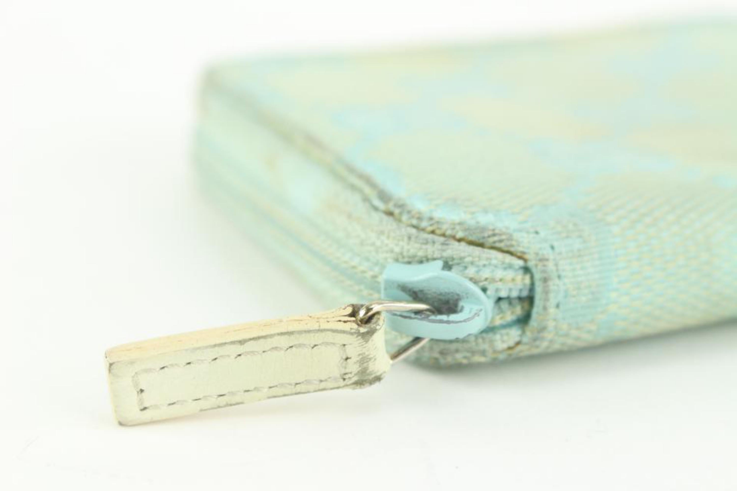Gucci Light Blue Monogram GG Compact Zip Around Wallet Zippy 128g50 6