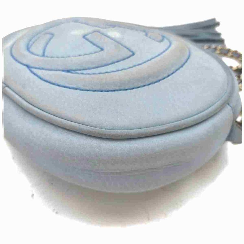 Gucci Light Blue Nubuck Leather Soho Disco Crossbody Chain Bag 860616 3