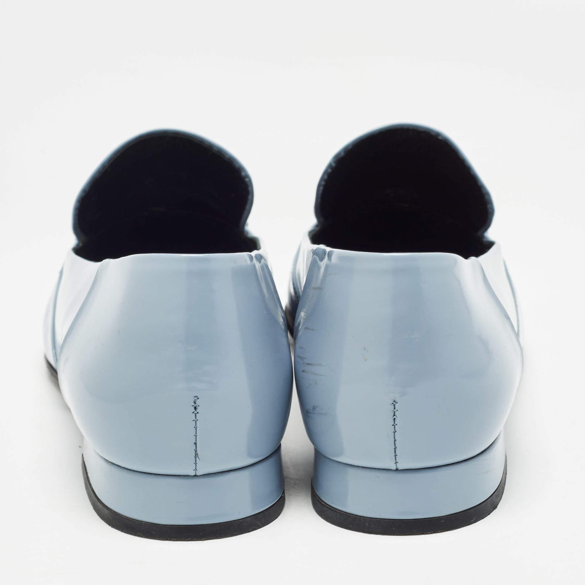 Gucci Light Blue Patent Leather Horsebit Loafers Size 36.5 3