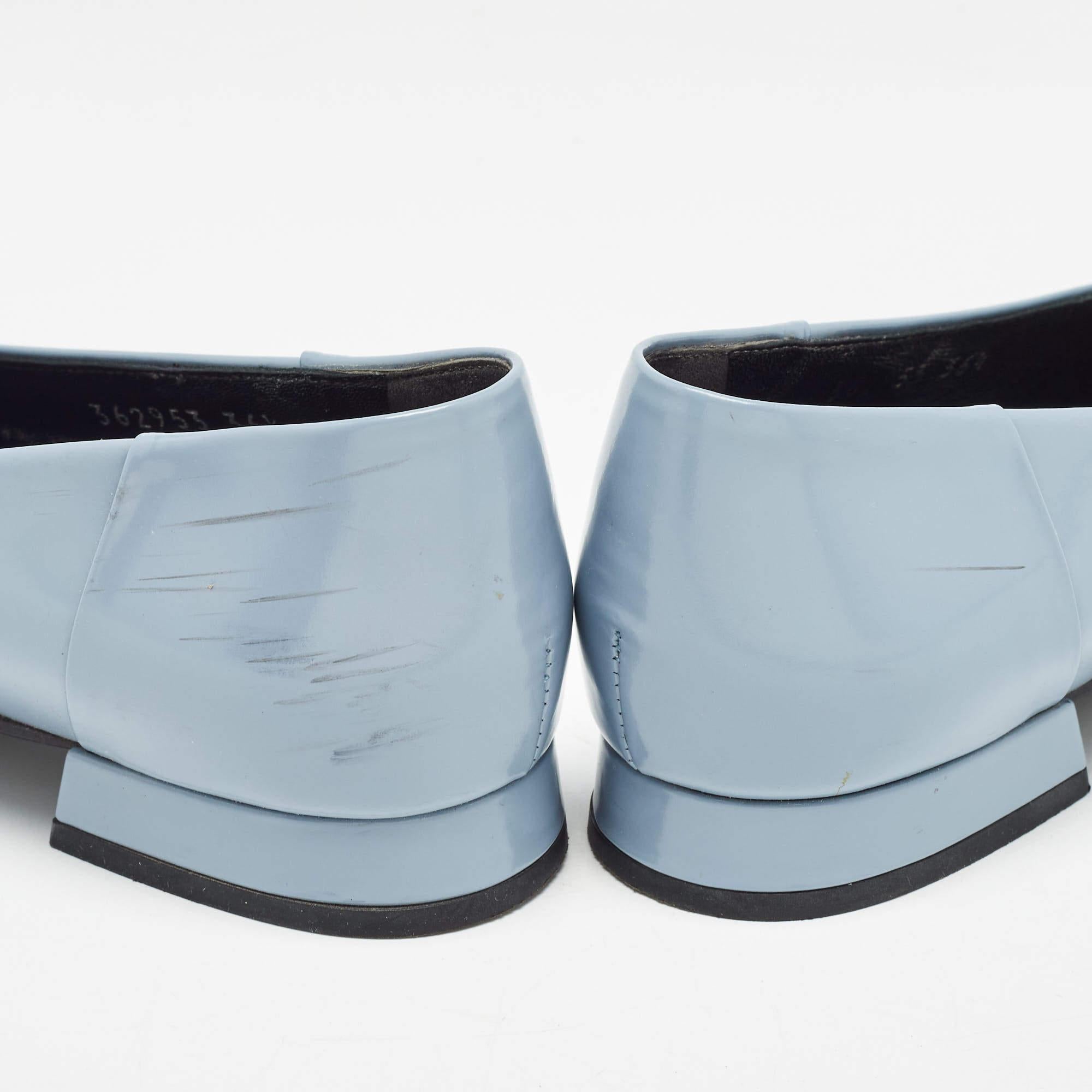 Gucci Light Blue Patent Leather Horsebit Loafers Size 36.5 4