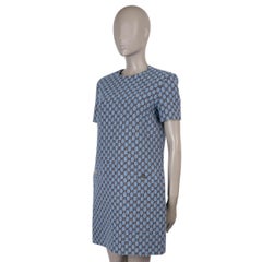 GUCCI light blue wool 2023 GG SHAWOD BOUCLE MINI Dress 44 L