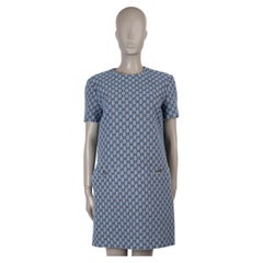 GUCCI light blue wool 2023 GG SHAWOD BOUCLE MINI Dress 44 L