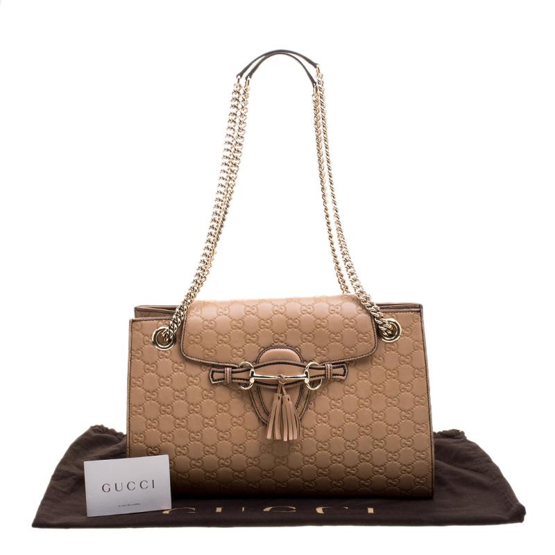 Gucci Light Brown Guccissima Leather Large Emily Chain Shoulder Bag 8