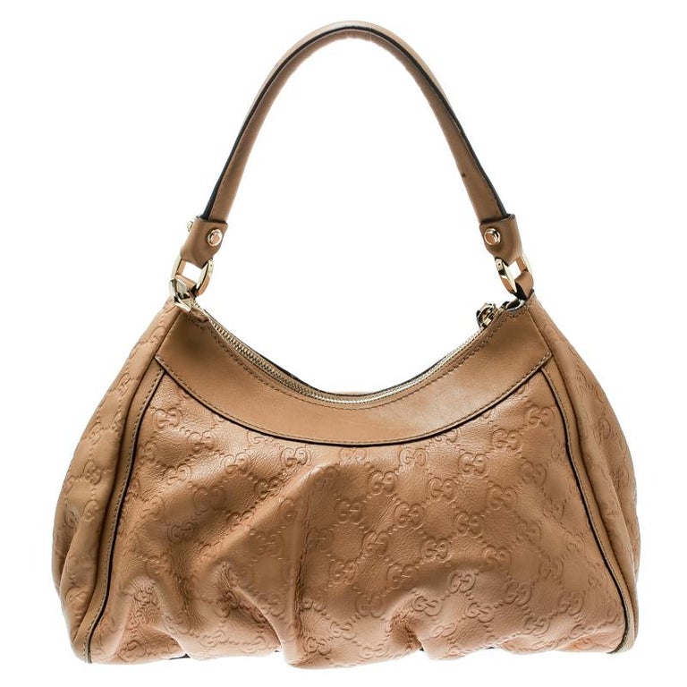 Gucci Light Brown Guccissima Leather Small D Ring Shoulder Bag For Sale at 1stdibs