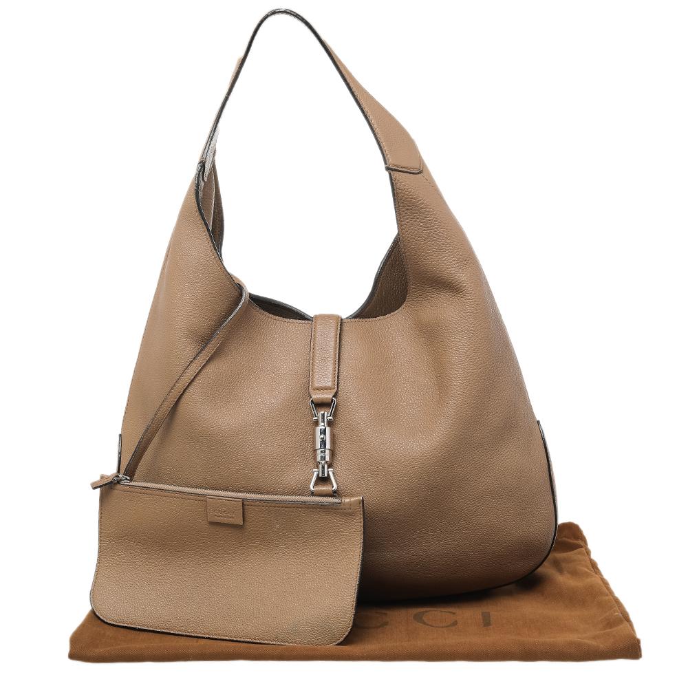 Gucci Jackie Hobo de piel marrón claro 9