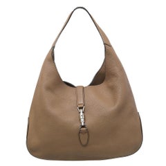 Used Gucci Light Brown Leather Jackie Hobo