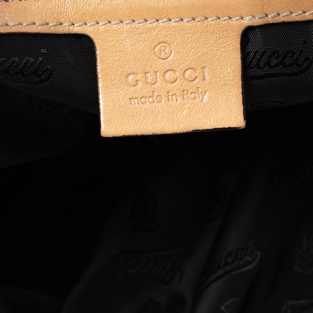 Gucci Light Brown Leather Medium Jockey Hobo 3