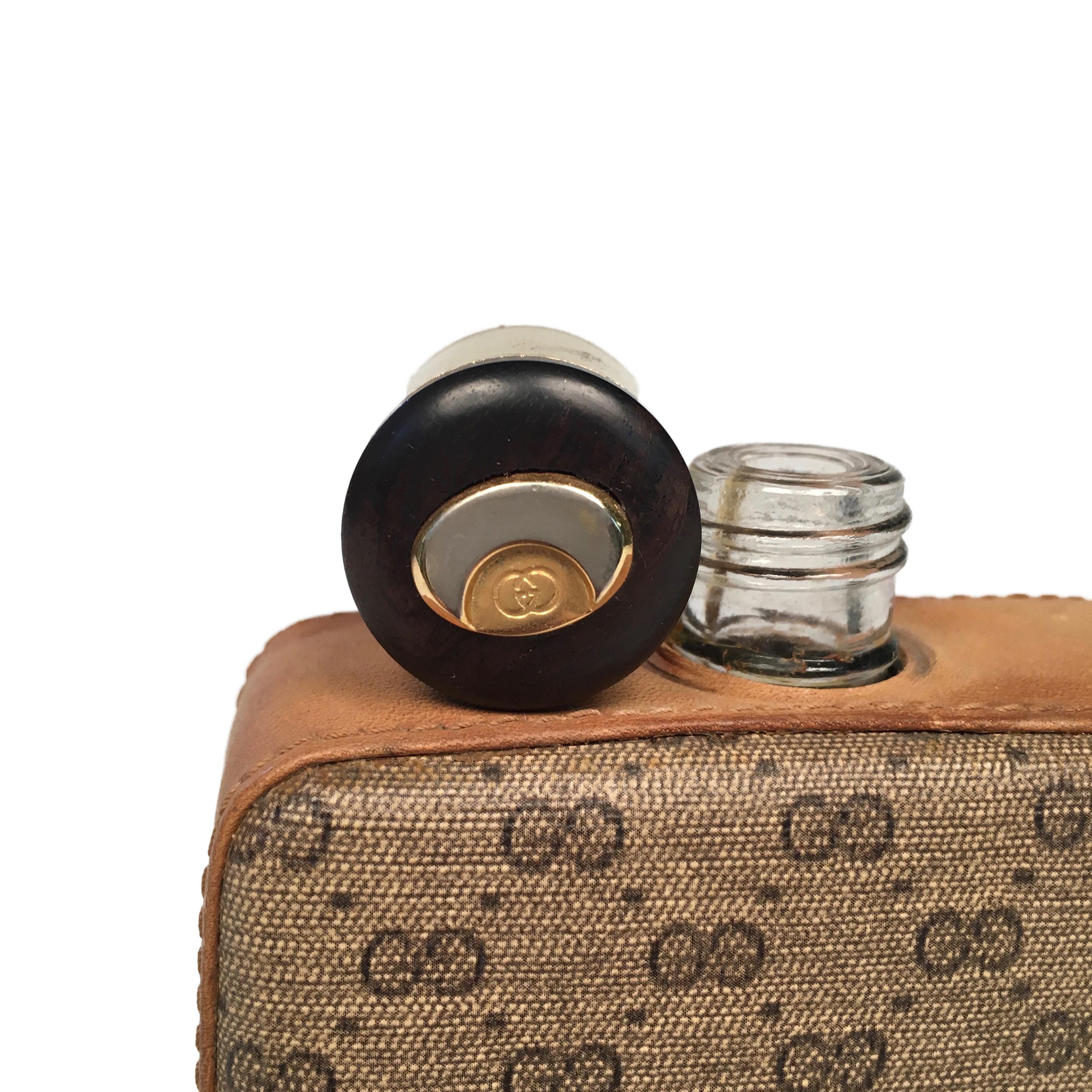 Italian Gucci Light Brown Leather Thermos Flask, Italy, 1970s