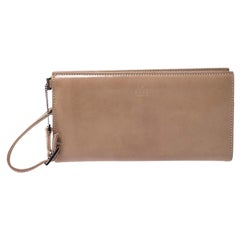 Gucci Light Brown Leather Wristlet Wallet