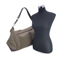 Gucci Light Brown Monogram Canvas XL Hobo Travel Overnight Duffle