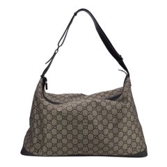 Gucci Light Brown Monogram Canvas XL Hobo Travel Overnight Duffle