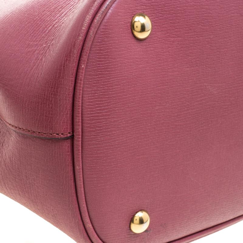 Gucci Light Burgundy Leather Bright Bit Jasmine Top Handle Bag 6