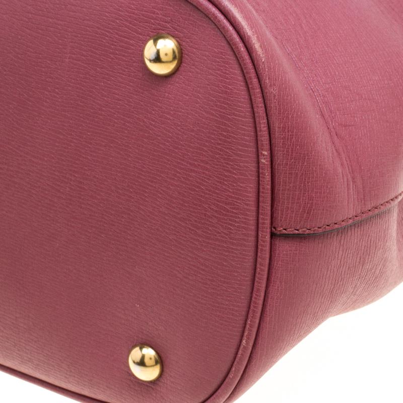 Gucci Light Burgundy Leather Bright Bit Jasmine Top Handle Bag 7