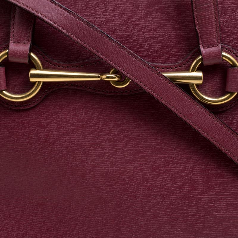 Women's Gucci Light Burgundy Leather Bright Bit Jasmine Top Handle Bag