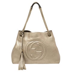 Gucci Light Gold Grain Leather Medium Soho Chain Tote