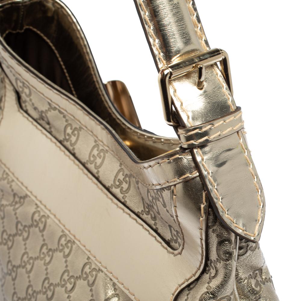 Gucci Light Gold Guccissima Leather Medium Queen Hobo 10