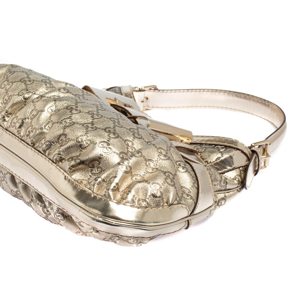 Gucci Light Gold Guccissima Leather Medium Queen Hobo 3