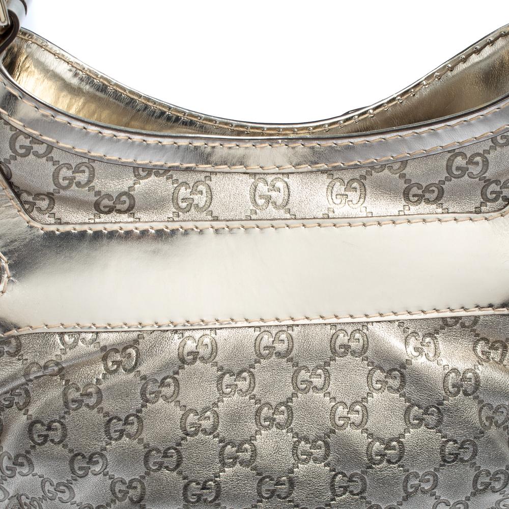 Gucci Light Gold Guccissima Leather Medium Queen Hobo 4