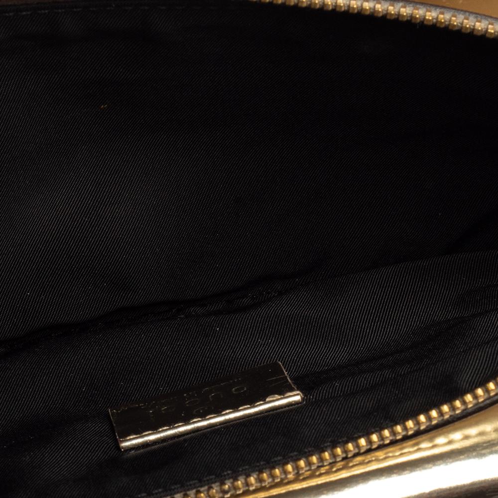 Gucci Light Gold Patent Leather Studded Evening Wristlet 9