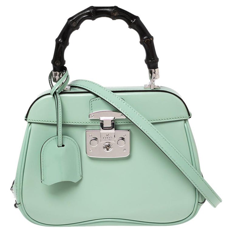 Gucci Light Green Leather Lady Lock Bamboo Top Handle Bag at 1stDibs | gucci  lady lock bag dupe