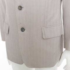 GUCCI light grey herringbone handstitched details single breast blazer IT52 XL