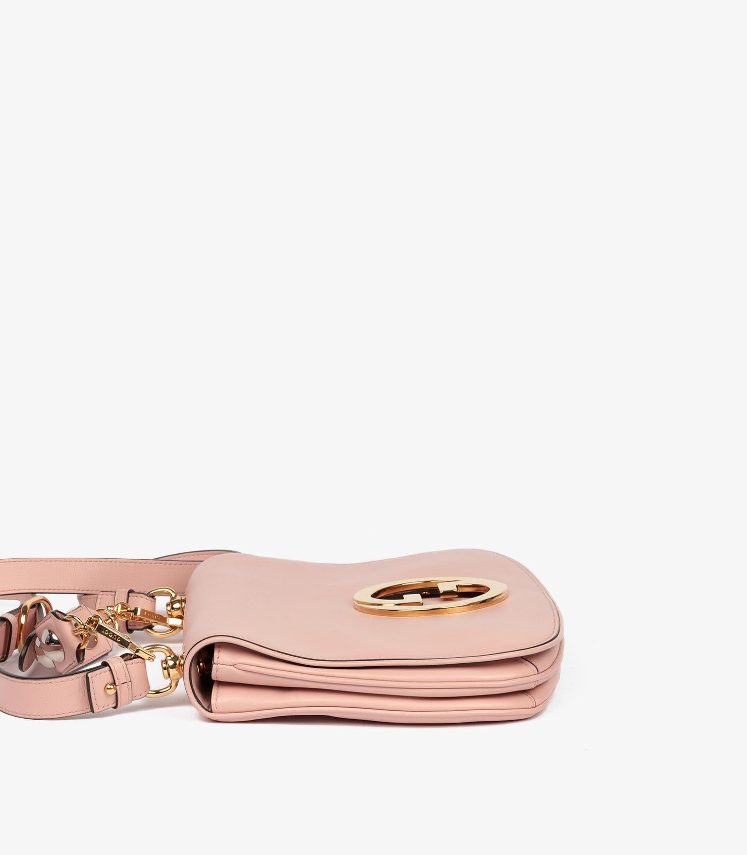 Beige Gucci - Sac à bandoulière Blondie moyen en cuir de veau rose pâle