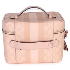 Gucci Light Pink GG Supreme Monogram Dollar Calfskin Medium Savoy Vanity Case