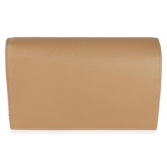 Gucci Light Pink Green Dollar Calfskin GG Marmont Wallet On Chain
