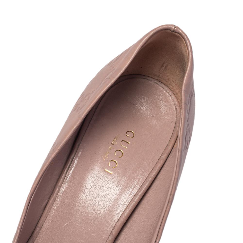 Women's Gucci Light Pink Guccissima Leather Charlotte Horsebit Heel Pumps Size 39