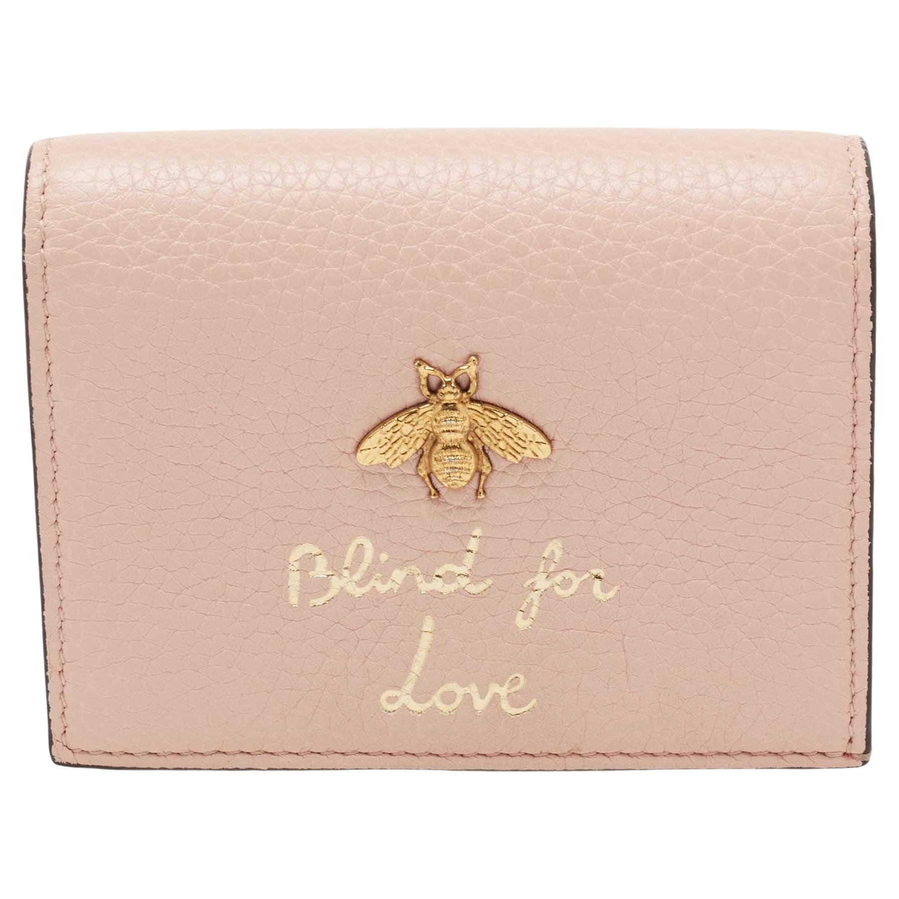 Gucci Light Pink Leather Blind for Love Card Case