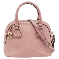 Gucci Light Pink Leather Dollar Small GG Charm Dome Bag