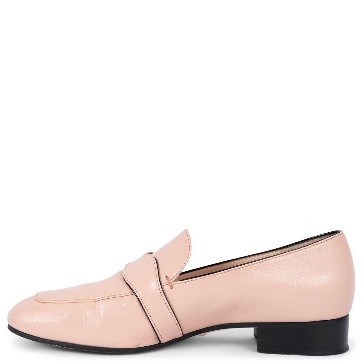 Beige GUCCI light pink leather GG MARMONT Loafers Shoes 37.5 For Sale