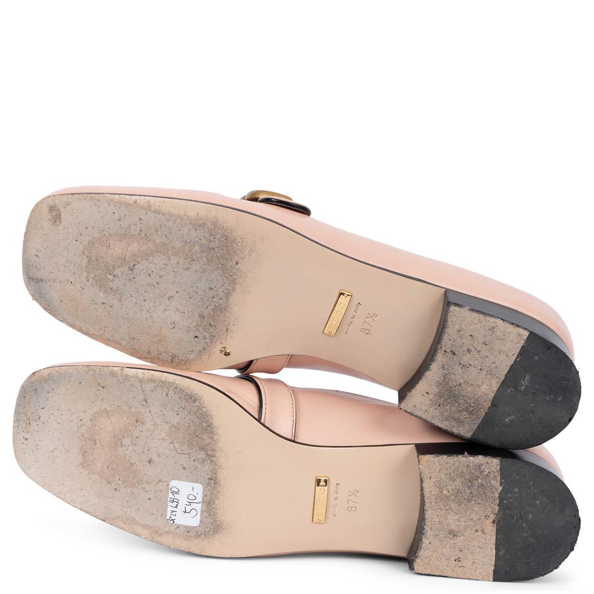 GUCCI light pink leather GG MARMONT Loafers Shoes 37.5 For Sale 3