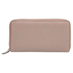 Gucci Light Pink Microguccissima Leather Zip Around Wallet