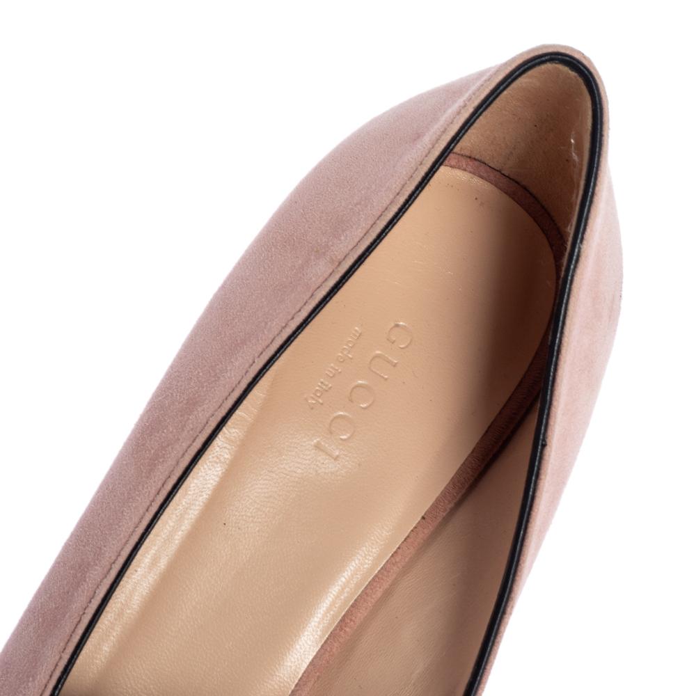 Gucci Light Pink Suede GG Marmont Fringe Pumps Size 39.5 2