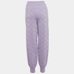 Gucci Light Purple GG Monogram Lurex Knit Sweatpants M