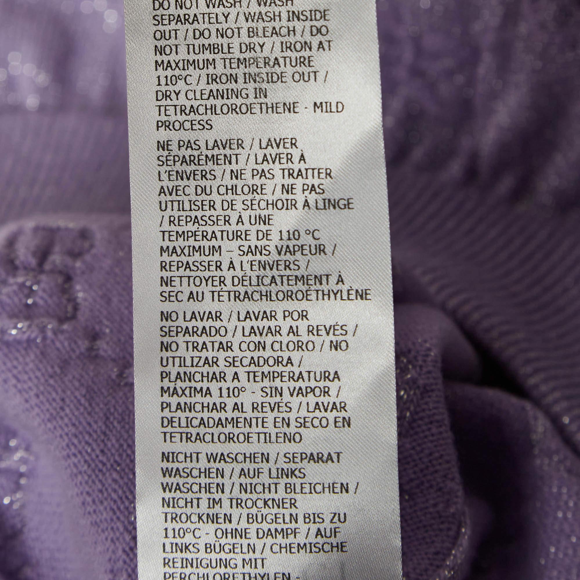 Gucci - Pantaloni in maglia lurex GG viola chiaro M. in vendita 3