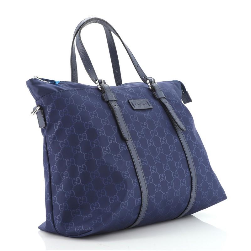 Purple Gucci Light Tote Guccissima Nylon Medium