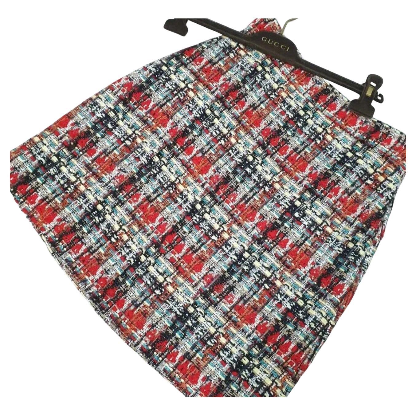 GUCCI Leichter Tweed MinirockSz.42 im Angebot