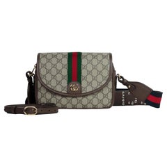 Gucci Wie neu Beige/Ebony Ophidia Mini GG Supreme Crossbody Umhngetasche