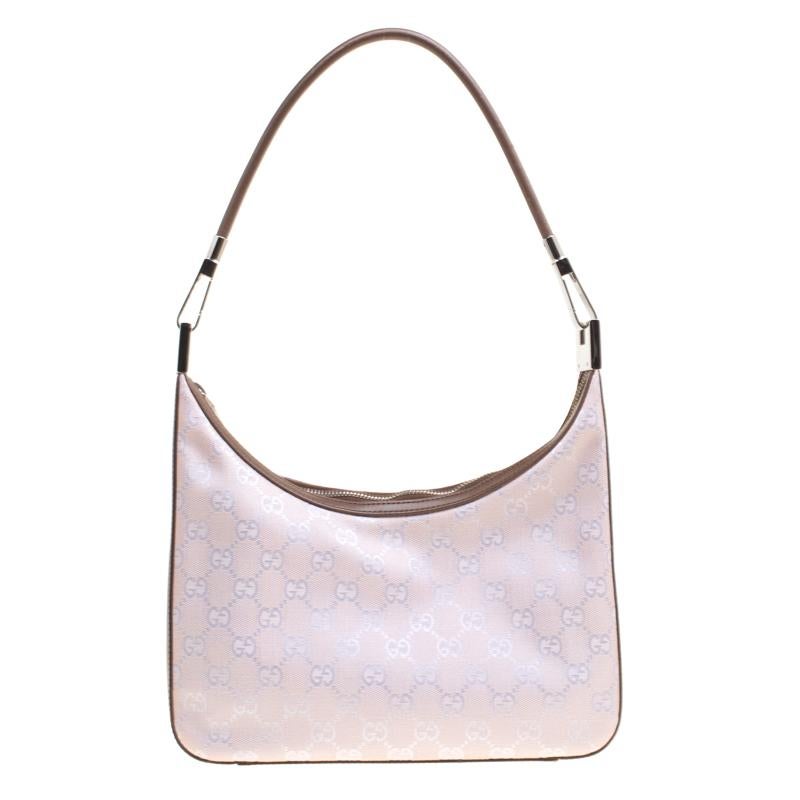 Gucci Lilac GG Canvas and Leather Shoulder Bag