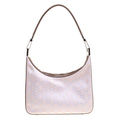 Gucci Lilac GG Canvas and Leather Shoulder Bag