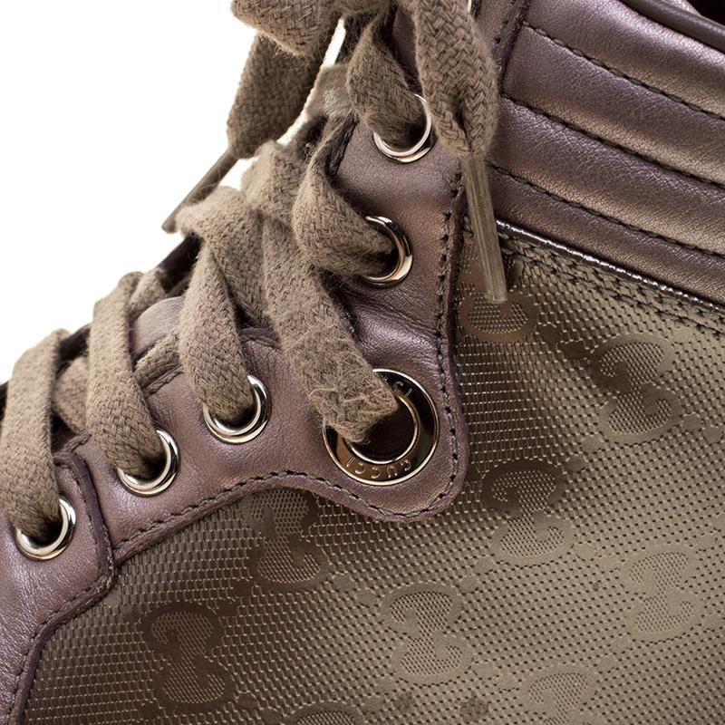 Gucci Lilac GG Imprime Canvas Coda High Top Sneakers Size 36 2
