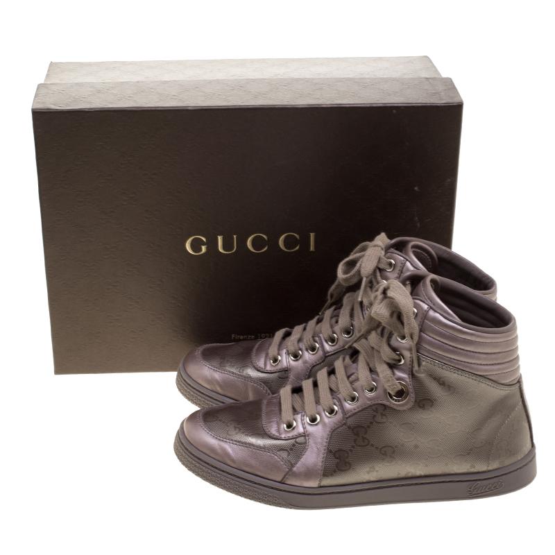 Gucci Lilac GG Imprime Canvas Coda High Top Sneakers Size 36 3