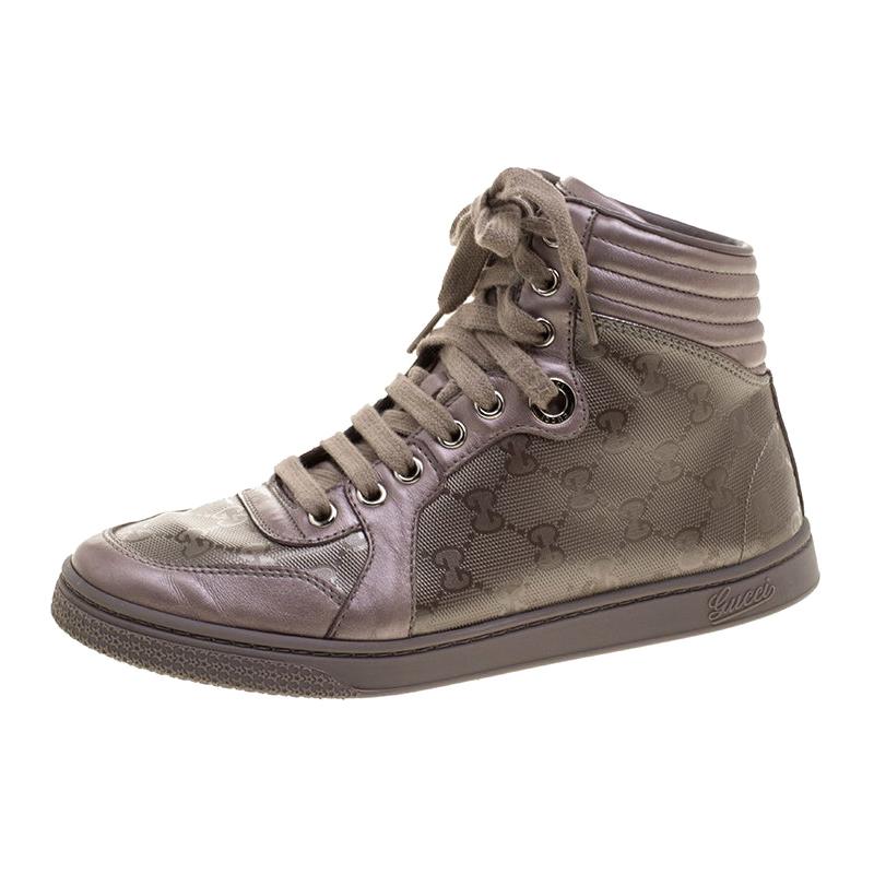 Gucci Lilac GG Imprime Canvas Coda High Top Sneakers Size 36