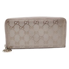 Gucci Lilac GG Imprime Canvas Zip Around Wallet