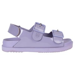 GUCCI lilac rubber 2021 ISLA DOUBLE STRAP Sandals Shoes 37