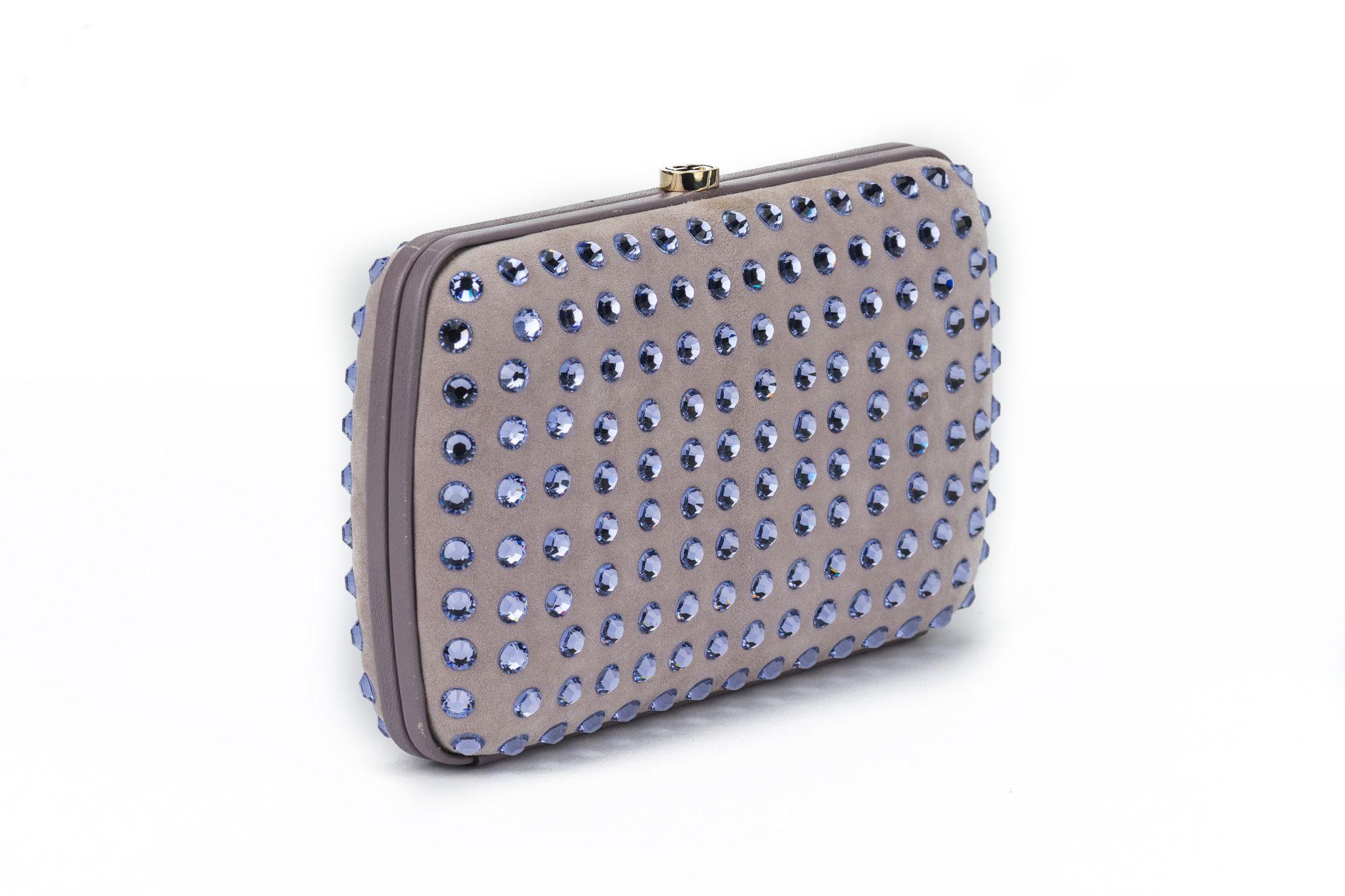 Gucci Lilac Suede Bejeweled Evening Bag For Sale 6