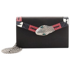 Gucci Lilith Flap Shoulder Bag Leather with Snakeskin Small