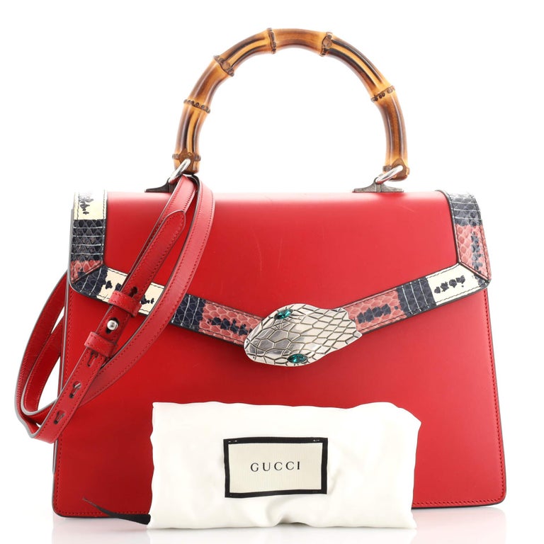 Gucci Lilith Top Handle Bag Leather with Snakeskin Small For Sale at